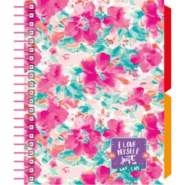 Libreta Senfort Flower Book Mix 120 Hojas 2 Separadores Fucsia