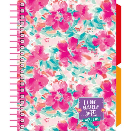 Libreta Senfort Flower Book Mix 120 Hojas 2 Separadores Fucsia