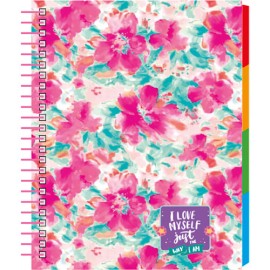 Cuaderno Forma Francesa Senfort Flower Cuadro Chico 100 Hojas Fucsia