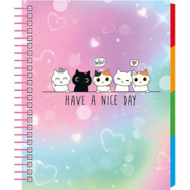 Cuaderno Forma Francesa Senfort Cats Family Cuadro Chico 100 Hojas