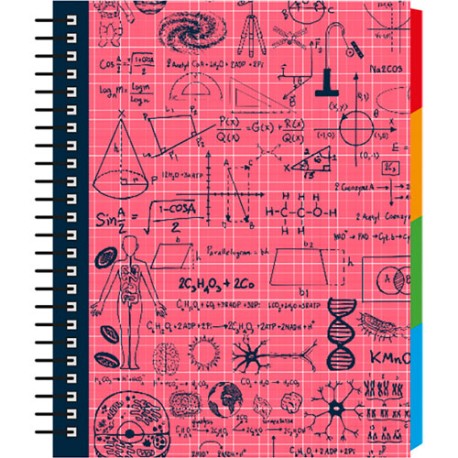 Cuaderno Forma Francesa Senfort Maths Cuadro Chico 100 Hojas Rojo