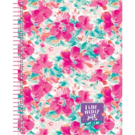 Cuaderno Profesional Senfort Flower Cuadro Chico Fucsia 80 Hojas