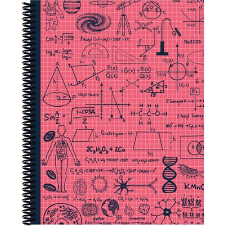 Cuaderno Profesional Senfort Maths Cuadro Chico Rojo 80 Hojas
