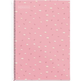 Cuaderno Profesional Cuadro Chico Miquelrius Flores 80 Hojas Rosa