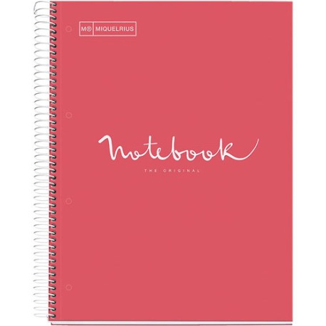 Cuaderno Profesional Cuadro Chico Miquelrius Emotions 120 Hojas Coral