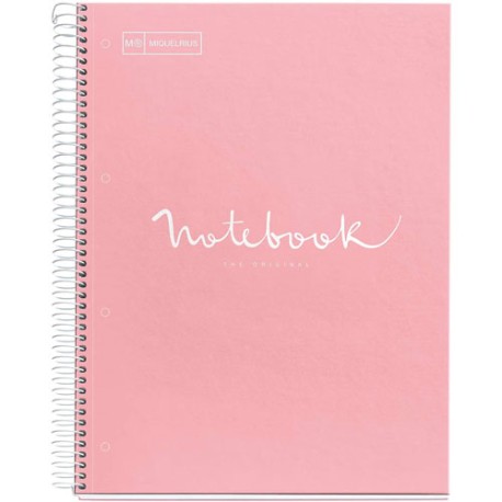Cuaderno Forma Francesa Cuadro Chico Miquelrius Emotions 120 hojas Rosa