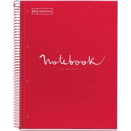 Cuaderno Forma Francesa Cuadro Chico Miquelrius Emotions 120 Hojas Rojo