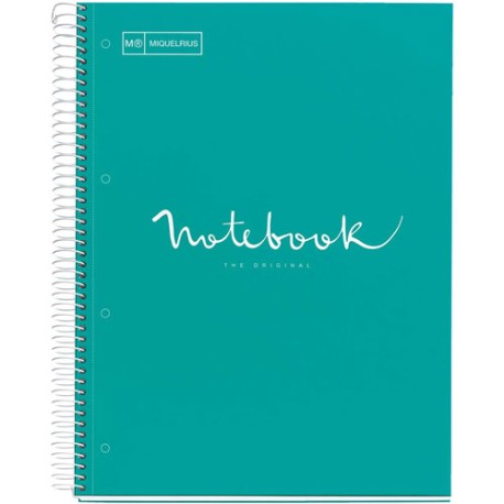 Cuaderno Profesional Cuadro Chico Miquelrius Emotions 120 Hojas Turquesa