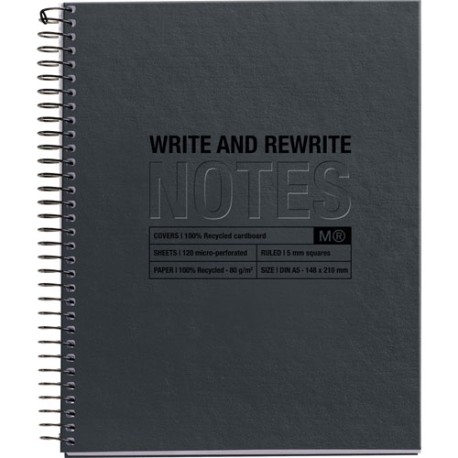 Cuaderno Forma Francesa Cuadro Chico Miquelrius Eco Design 120 Hojas Negro