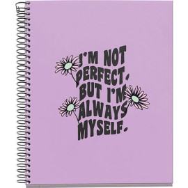 Cuaderno forma francesa MQR Daisies pasta dura raya 120 hojas