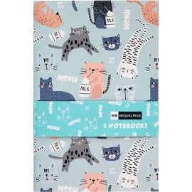 Libreta MQR Mr8095 Cat Rule con 3 piezas