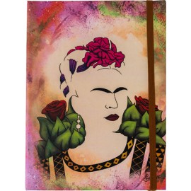 Libreta Eolica Frida Fondo Rosa 13x18cm