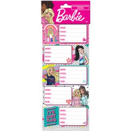 Etiqueta Escolar Gmark Barbie con 10 piezas