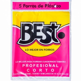Forro plástico transparente Best profesional corto con 5 piezas
