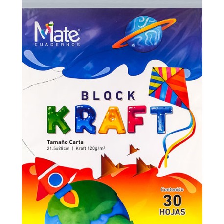 Block escolar Mate Kraft 21.5x28cm 30 hojas