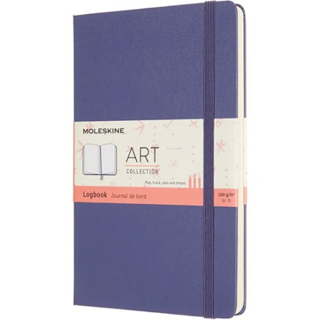 Moleskine Libreta 13X21Cm Hoja De Puntos Logbook Art, Pasta Dura, Color Violeta