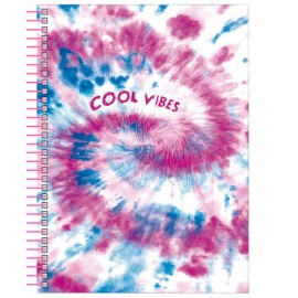 Cuaderno Profesional Senfort Tie Dye Rosa Espiral Cuadro Chico 100 Hojas