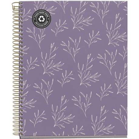 CUADERNO FORMA FRANCESA PASTA DURA MIQUELRIUS GARDEN PÚRPURA RAYA 120 HOJAS