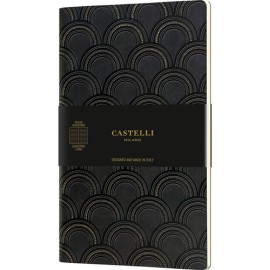 Libreta Castelli 13x21cm Art Deco gold raya 64 hojas