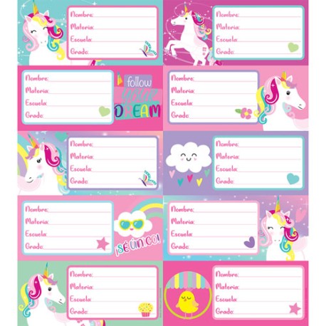 Etiqueta Granmark Unicornio con 20 etiquetas