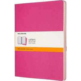 Libreta Moleskine Cahier Rosa 19X25 CM de Rayas Paquete Con 3