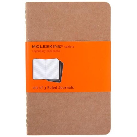 Libreta Moleskine Cahier Kraft Raya 9X14Cm