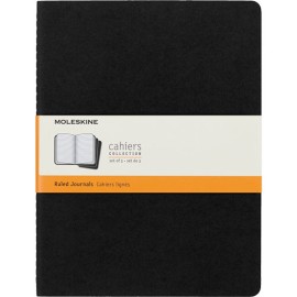 Libreta Moleskine Cahier Negro 19X25 CM de Rayas Paquete Con 3