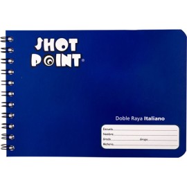 CUADERNO FORMA ITALIANA SHOT POINT DOBLE RAYA 100 HOJAS