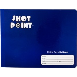 CUADERNO COSIDO FORMA ITALIANA SHOT POINT DOBLE RAYA 100 HOJAS