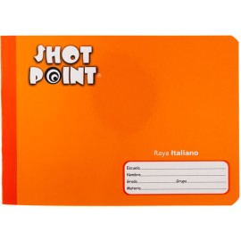 CUADERNO COSIDO FORMA ITALIANA SHOT POINT RAYA 100 HOJAS
