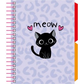 Libreta Senfort Cats Meow Book Mix 120 Hojas 2 Separadores