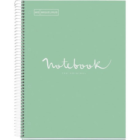 Cuaderno Profesional Cuadro Chico Miquelrius Emotions 120 hojas Menta