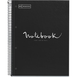 Cuaderno Profesional Cuadro Chico Miquelrius Emotions 80 Hojas Negro
