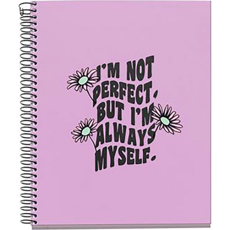 Cuaderno cuadro chico forma francesa MQR Daisies pasta dura 120 hojas