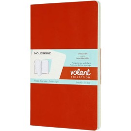 Libreta Moleskine 13x21 Raya Naranja azul Aqua