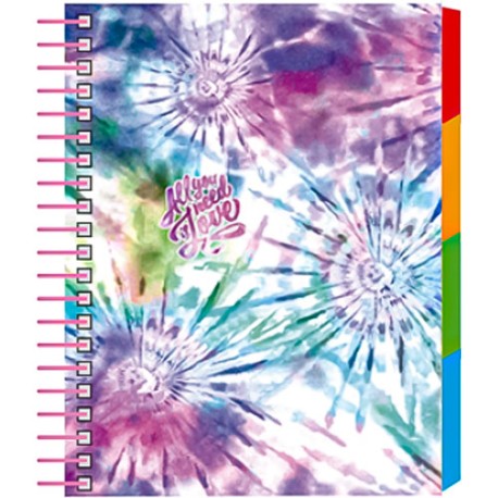 Cuaderno forma francesa Senfort Tie Dye All espiral cuadro chico 120hojas