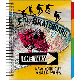 Cuaderno forma francesa Senfort Skate espiral cuadro chico 120 hojas