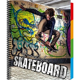 Cuaderno forma francesa Senfort Skate Free espiral cuadro chico 120 hojas