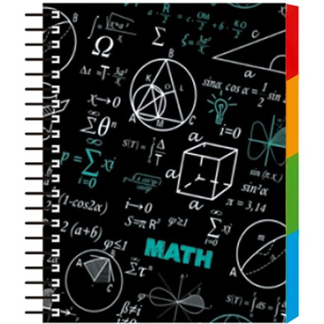Cuaderno forma francesa Senfort Maths bicolor espiral cuadro chico 120 hojas