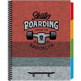 Cuaderno forma francesa Senfort Riders Skate espiral cuadro chico 120 hojas