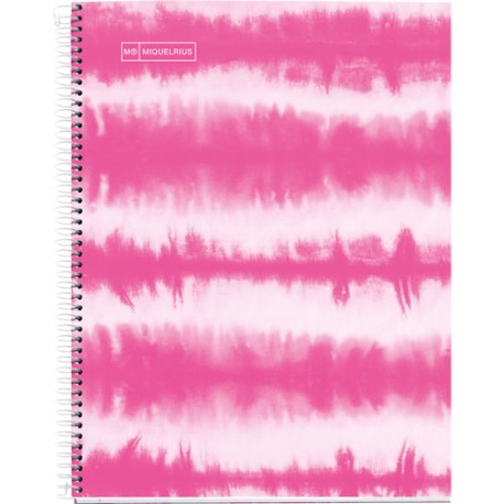 CUADERNO PROFESIONAL MIQUELRIUS TIE DYE DB RAYA 120 HOJAS ROSA