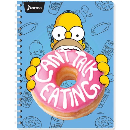 Cuaderno profesional Norma Simpsons doble arillo cuadro chico 100 hojas