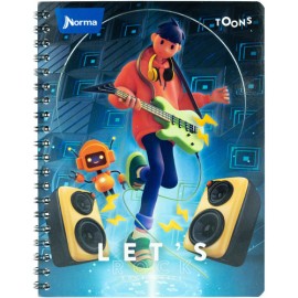 Cuaderno profesional Norma Toons doble arillo cuadro grande 100 hojas
