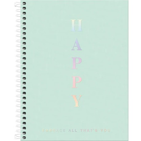 Cuaderno universitario espiral Tilibra Happy 160 hojas de raya verde
