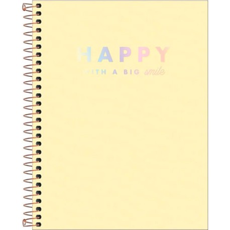 Cuaderno universitario espiral Tilibra Happy 160 hojas de raya amarillo