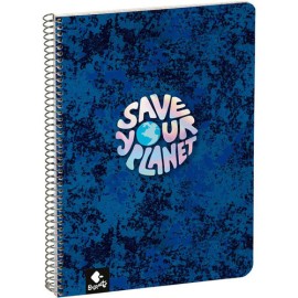 CUADERNO FORMA FRANCESA BUSQUETS SAVE PLANET CUADRO CHICO 80 HOJAS