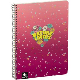 CUADERNO FORMA FRANCESA BUSQUETS NATURA LOVERS CUADRO CHICO 80 HOJAS