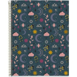 CUADERNO PROFESIONAL MIQUELRIUS MOON DB CUADRO CHICO 120 HOJAS AZUL