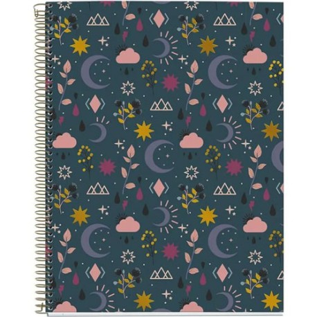 CUADERNO PROFESIONAL MIQUELRIUS MOON DB CUADRO CHICO 120 HOJAS AZUL