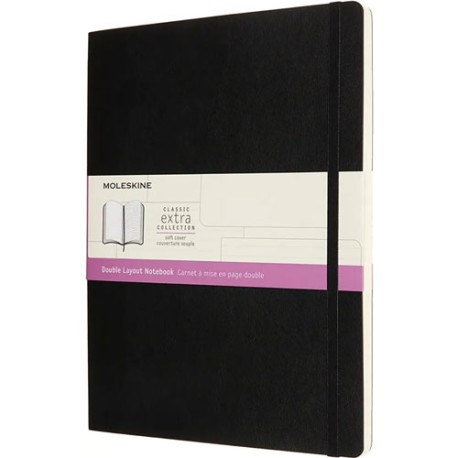 Moleskine Libreta 19X25Cm Clásica, Hojas Blancas Y Rayadas, Pasta Suave, Color Negro